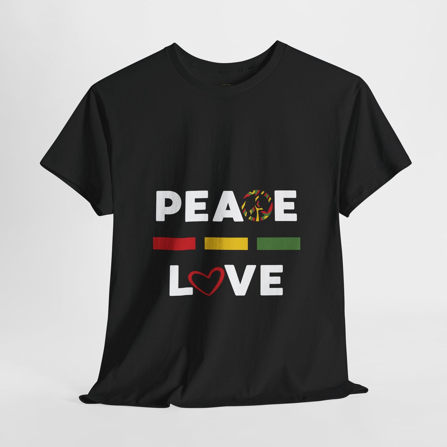Peace-Love (white lettering) - Heavy Cotton Tee