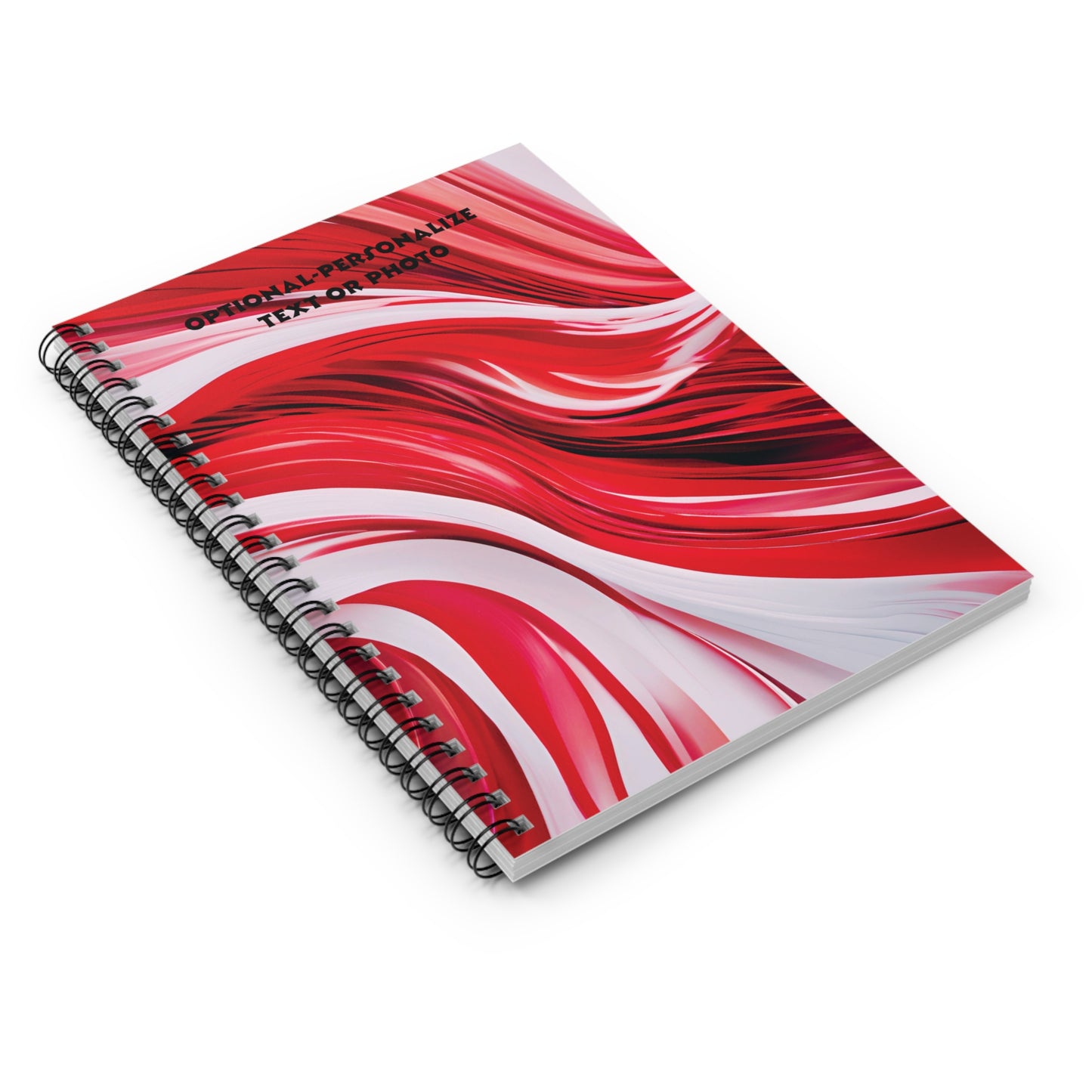 Red Wave - Personalized Spiral Notebook