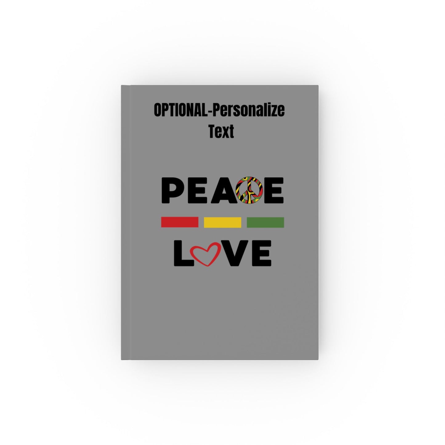 Peace & Love (grey) | Personalized Hard Backed Journal