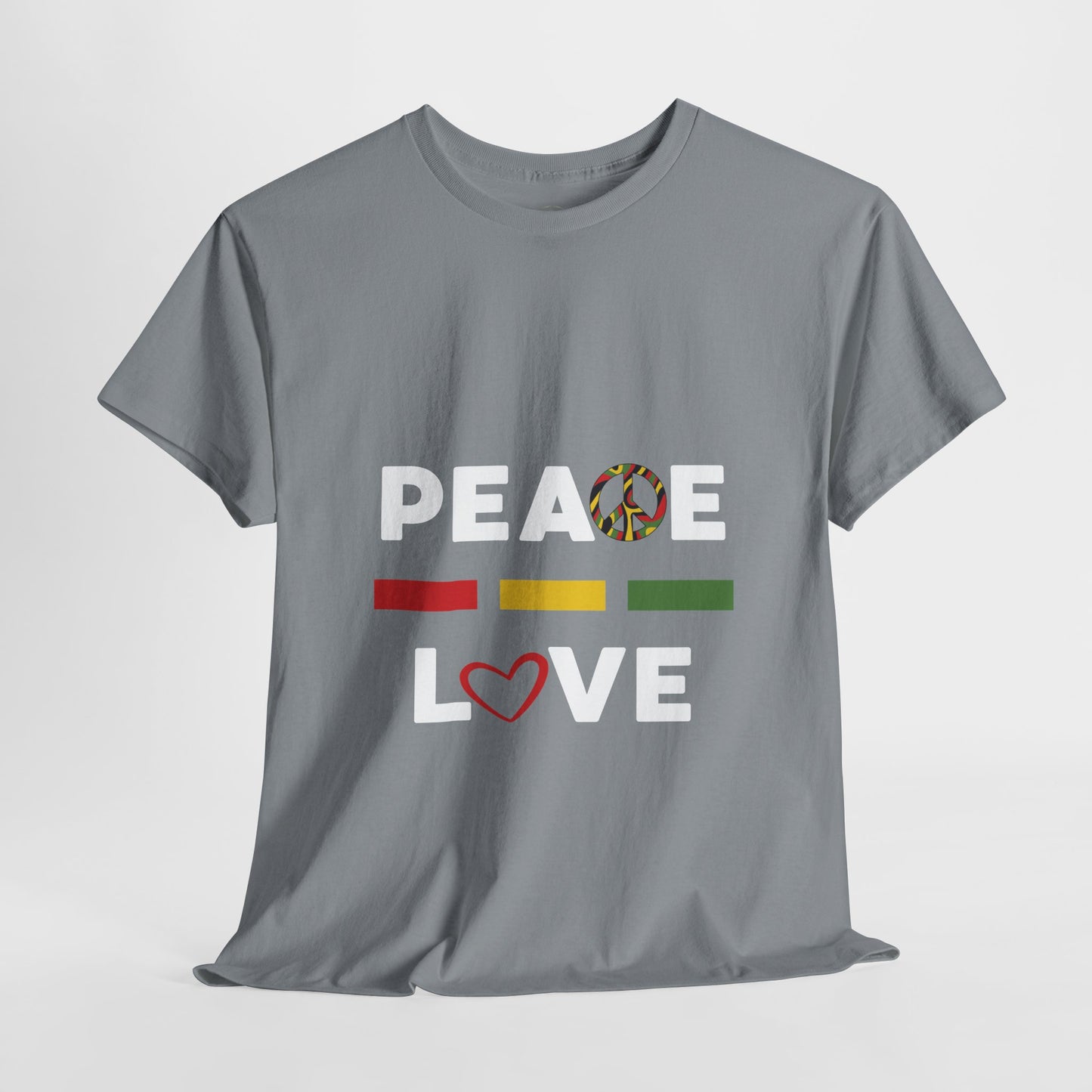 Peace-Love (white lettering) - Heavy Cotton Tee