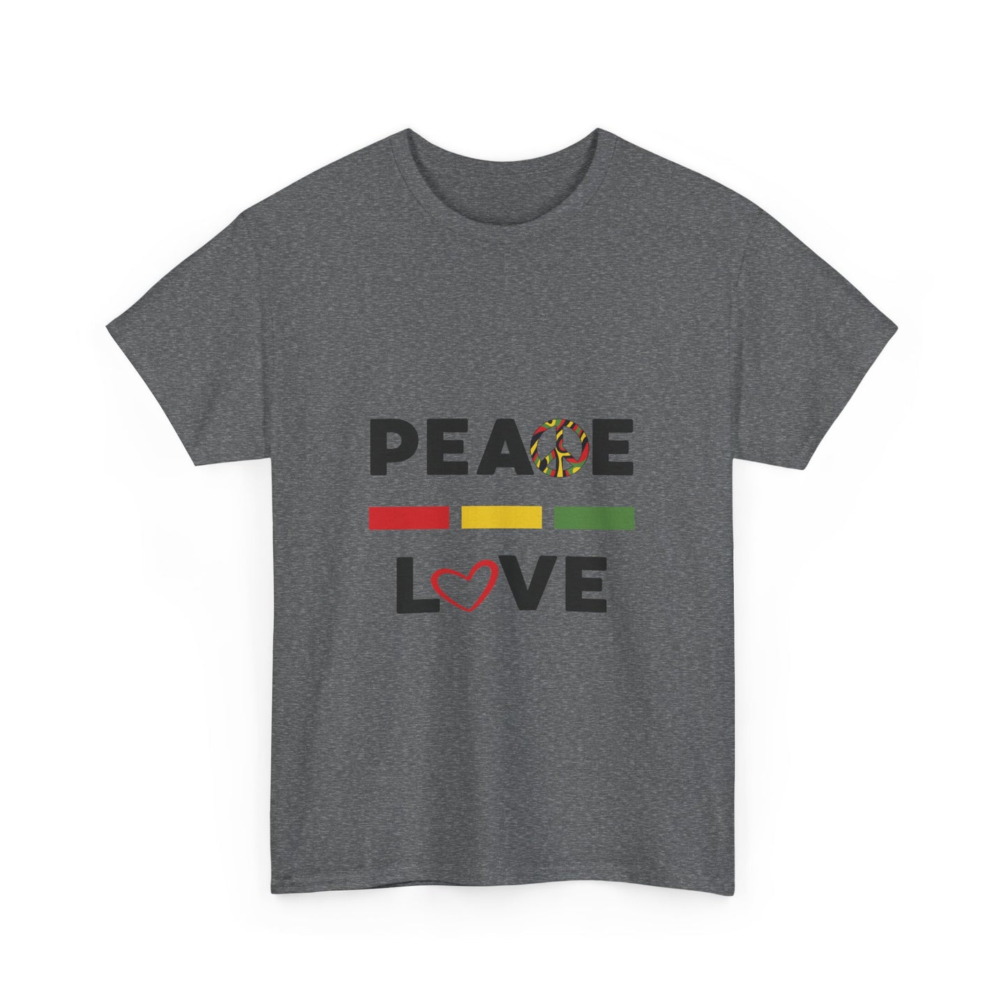 Peace-Love (black lettering) - Heavy Cotton Tee
