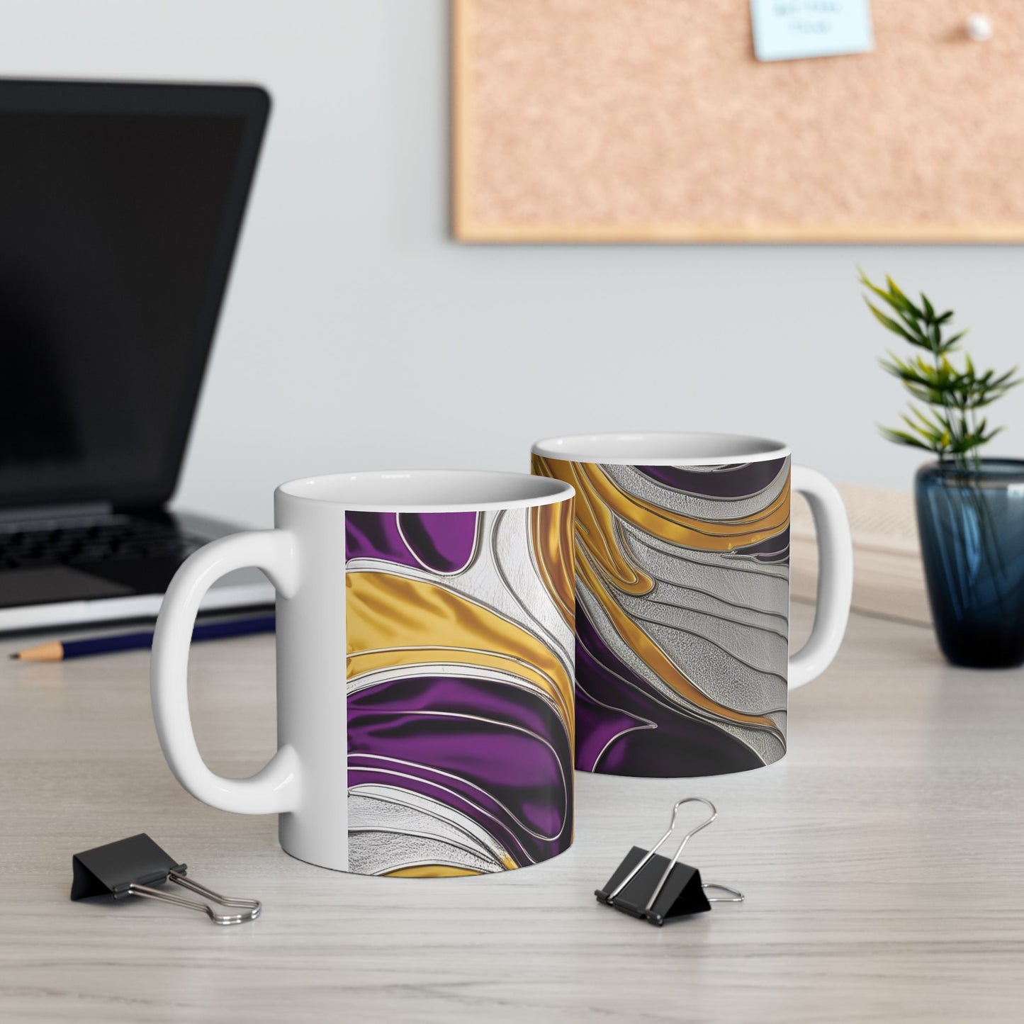 Purple Twist - Vibrant Swirl Ceramic Mug - Unique Design for Coffee Lovers