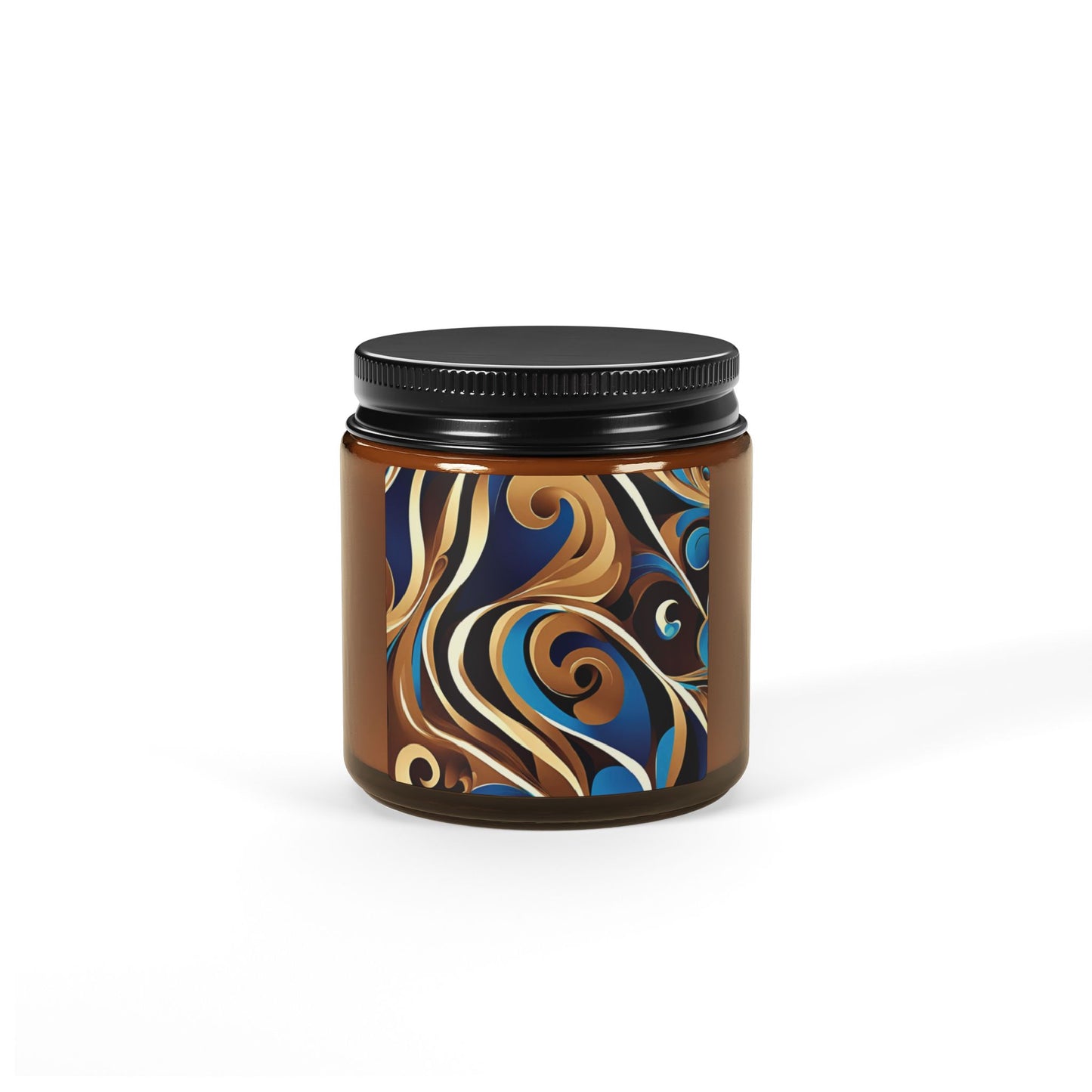 Blue Maze - Amber Jar 4oz, Soy Candle - Eco-Friendly