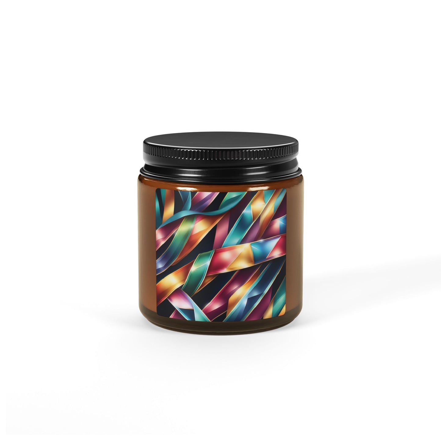 Ribbon Wave - Amber Jar 4oz, Soy Candle - Eco-Friendly