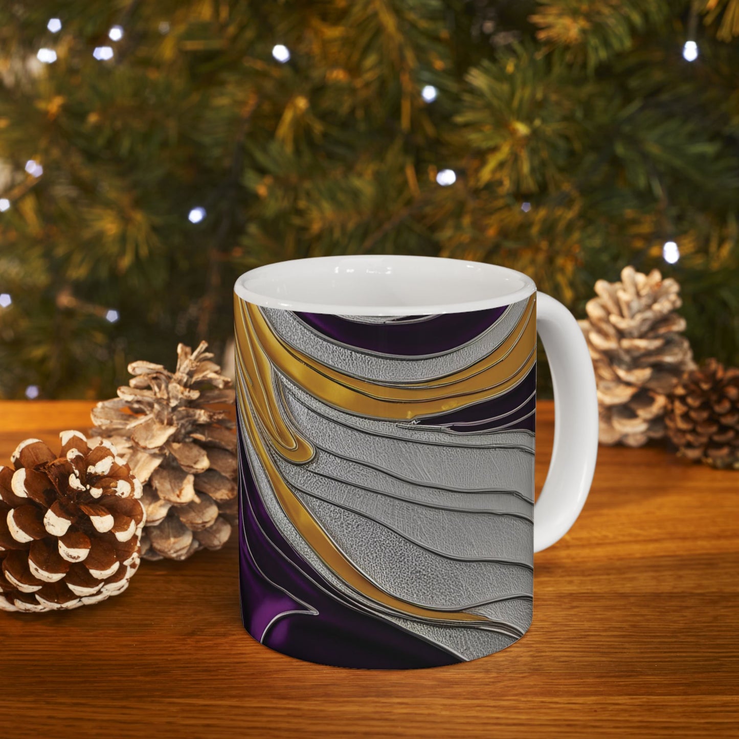 Purple Twist - Vibrant Swirl Ceramic Mug - Unique Design for Coffee Lovers