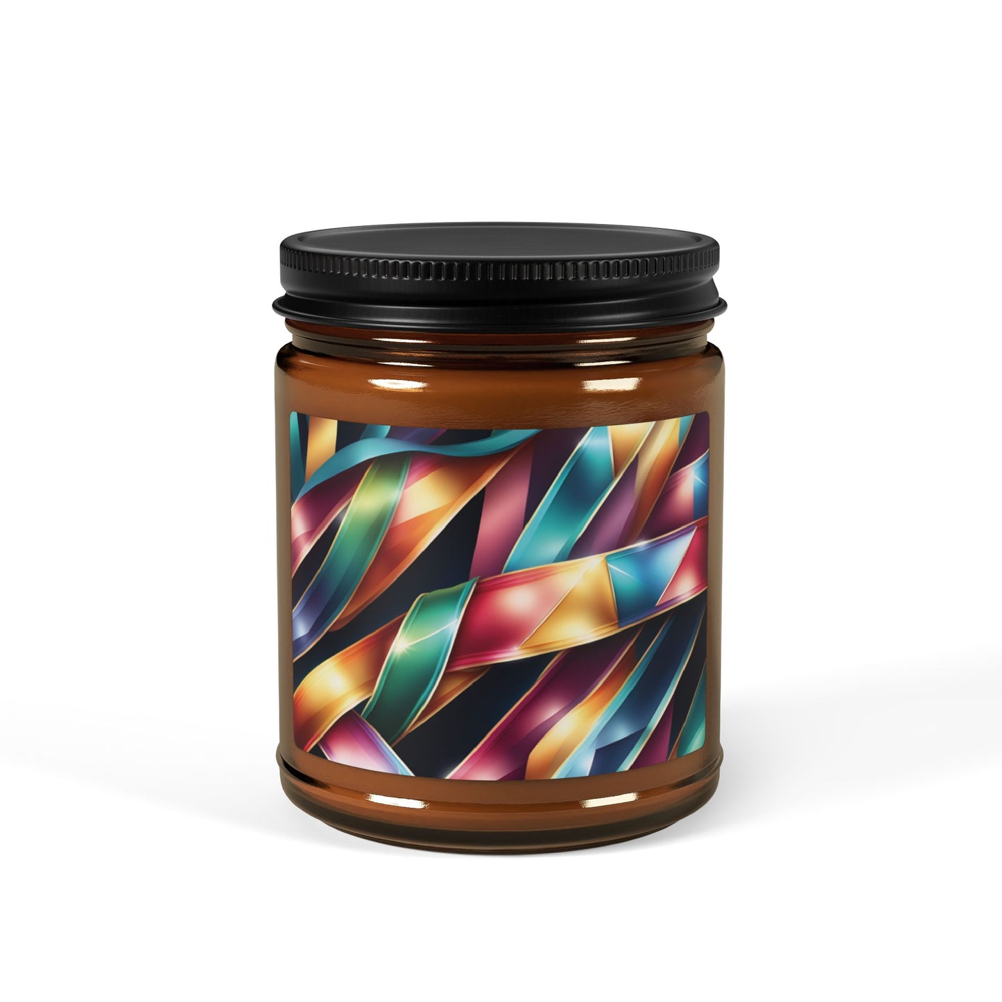 Ribbon Wave - Amber Jar 9oz, Soy Candle - Eco-Friendly