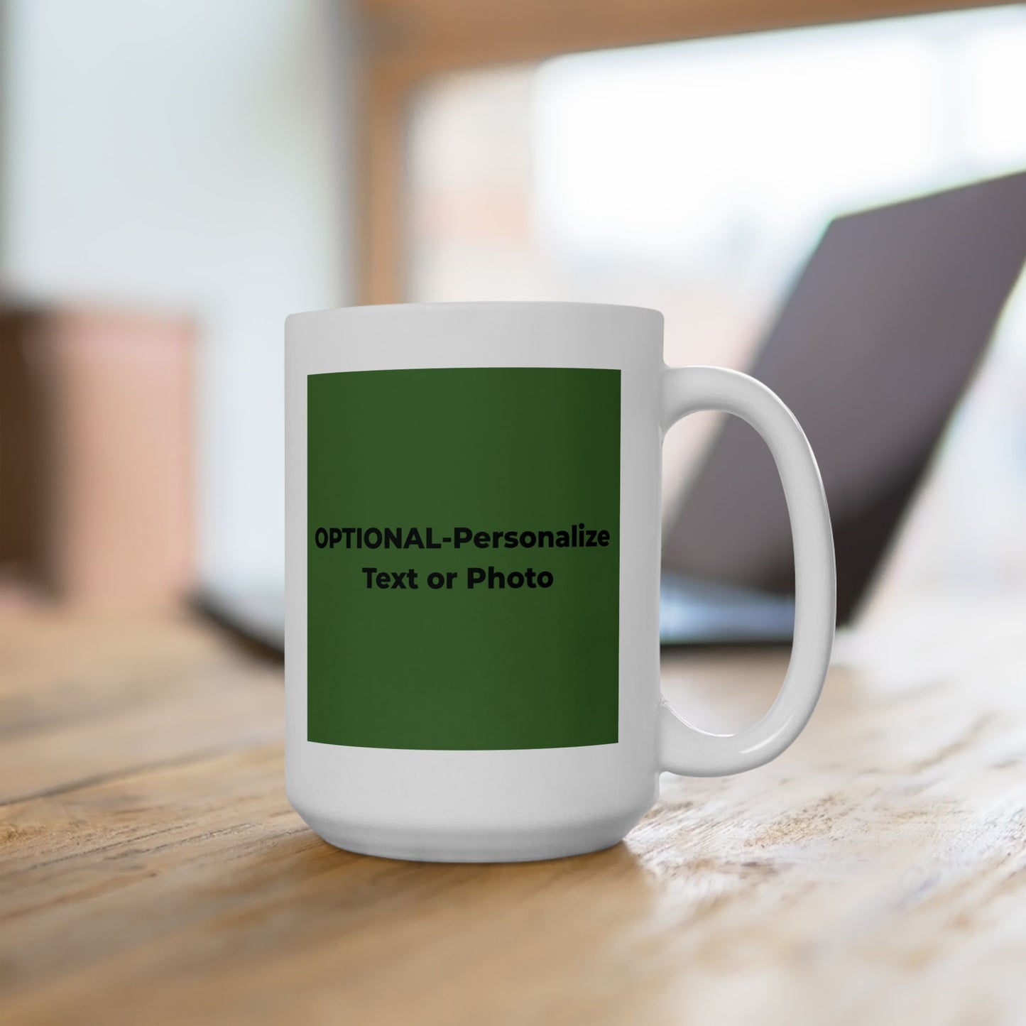 Peace & Love (green) -  Ceramic Mug - 11oz & 15oz - Perfect Gift for Inspiration & Motivation