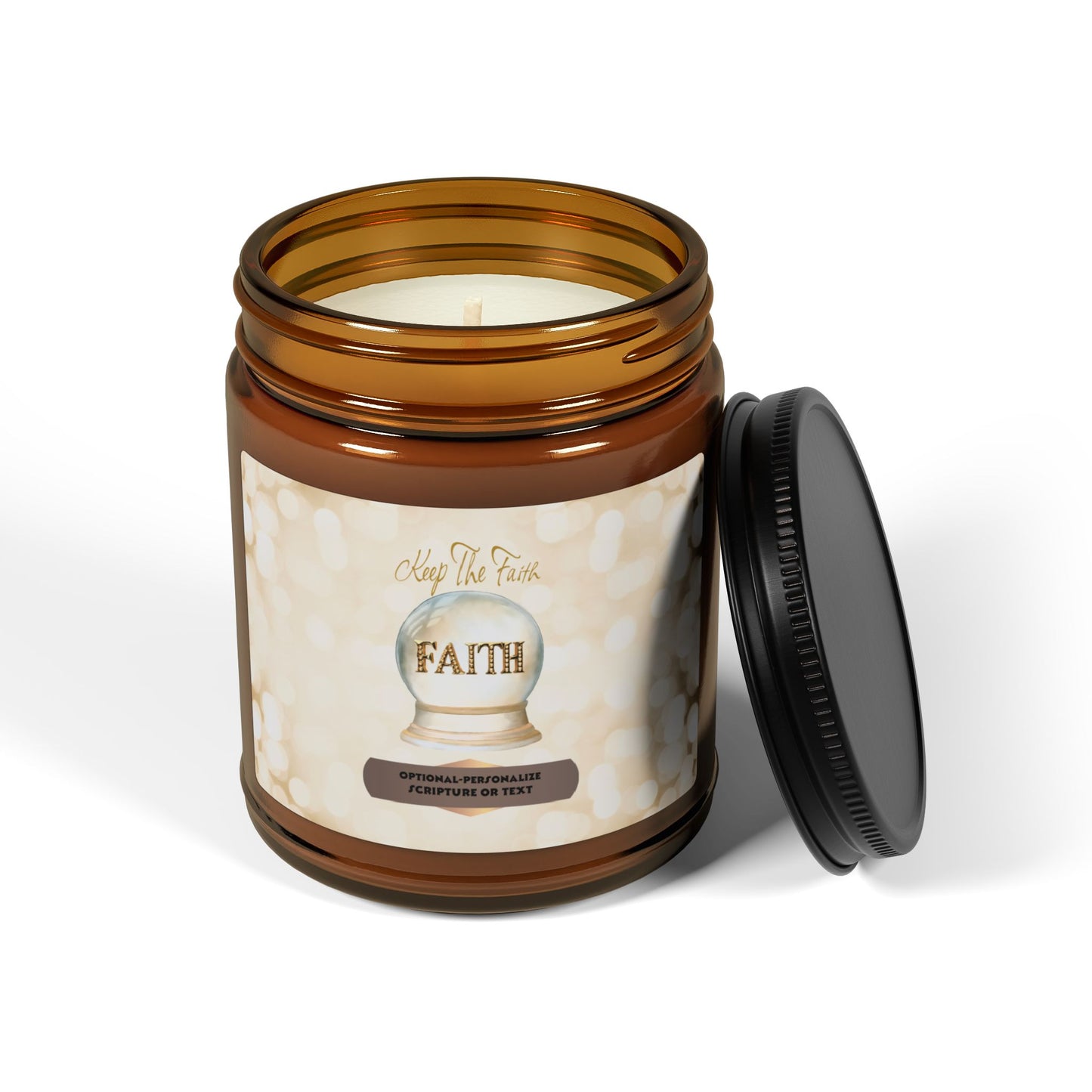 Keep The Faith -  Amber Jar 9oz, Soy Candle - Perfect for Relaxation and Gifting