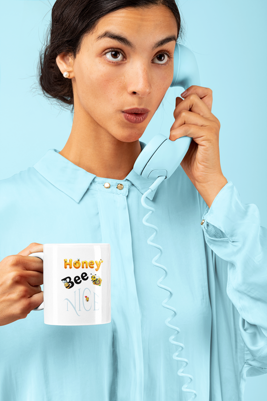 Honey Bee Nice (black) - Ceramic Mug