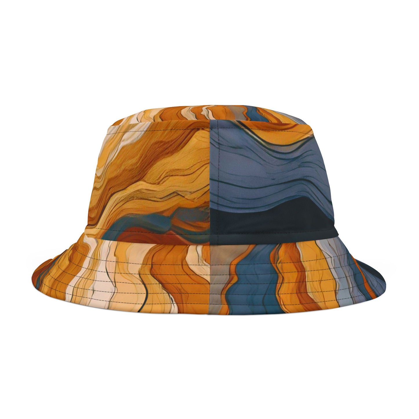 Abstract Marbled | Unisex Bucket Hat (Orange/Slate Mix) | Flow Series