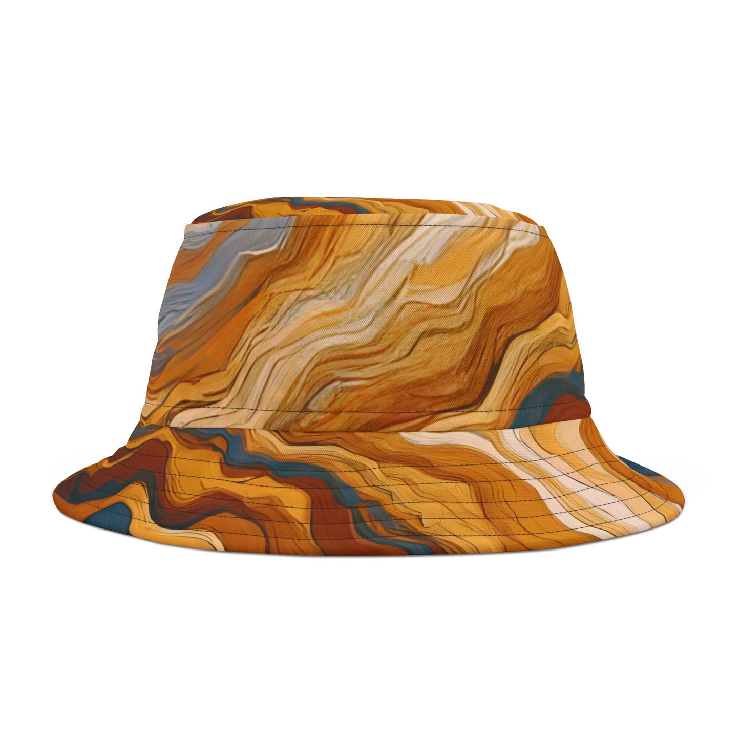 Abstract Marbled | Unisex Bucket Hat (Orange/Slate Mix) | Flow Series
