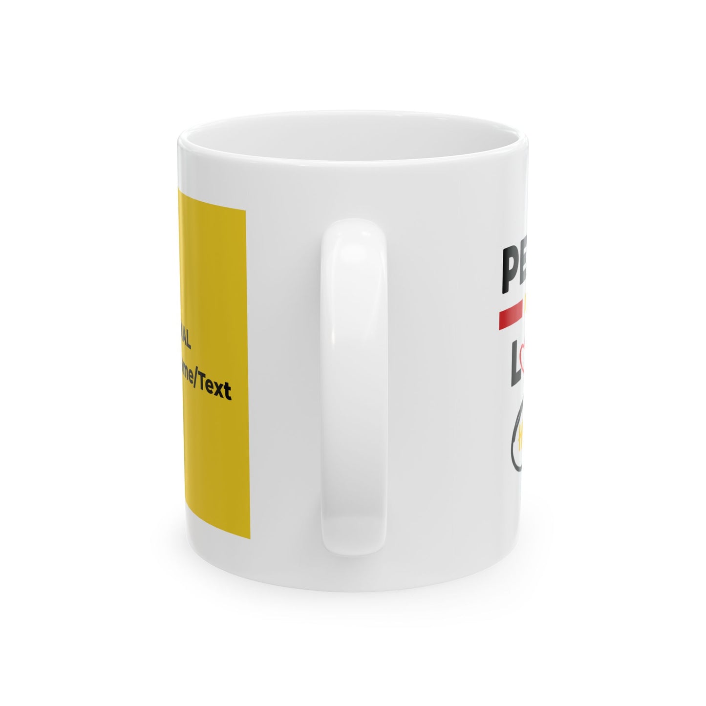 Peace & Love (yellow) -  Ceramic Mug - 11oz & 15oz - Perfect Gift for Inspiration & Motivation