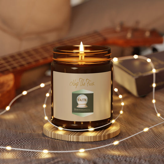 Keep The Faith -  Amber Jar 9oz, Soy Candle - Perfect for Relaxation and Gifting