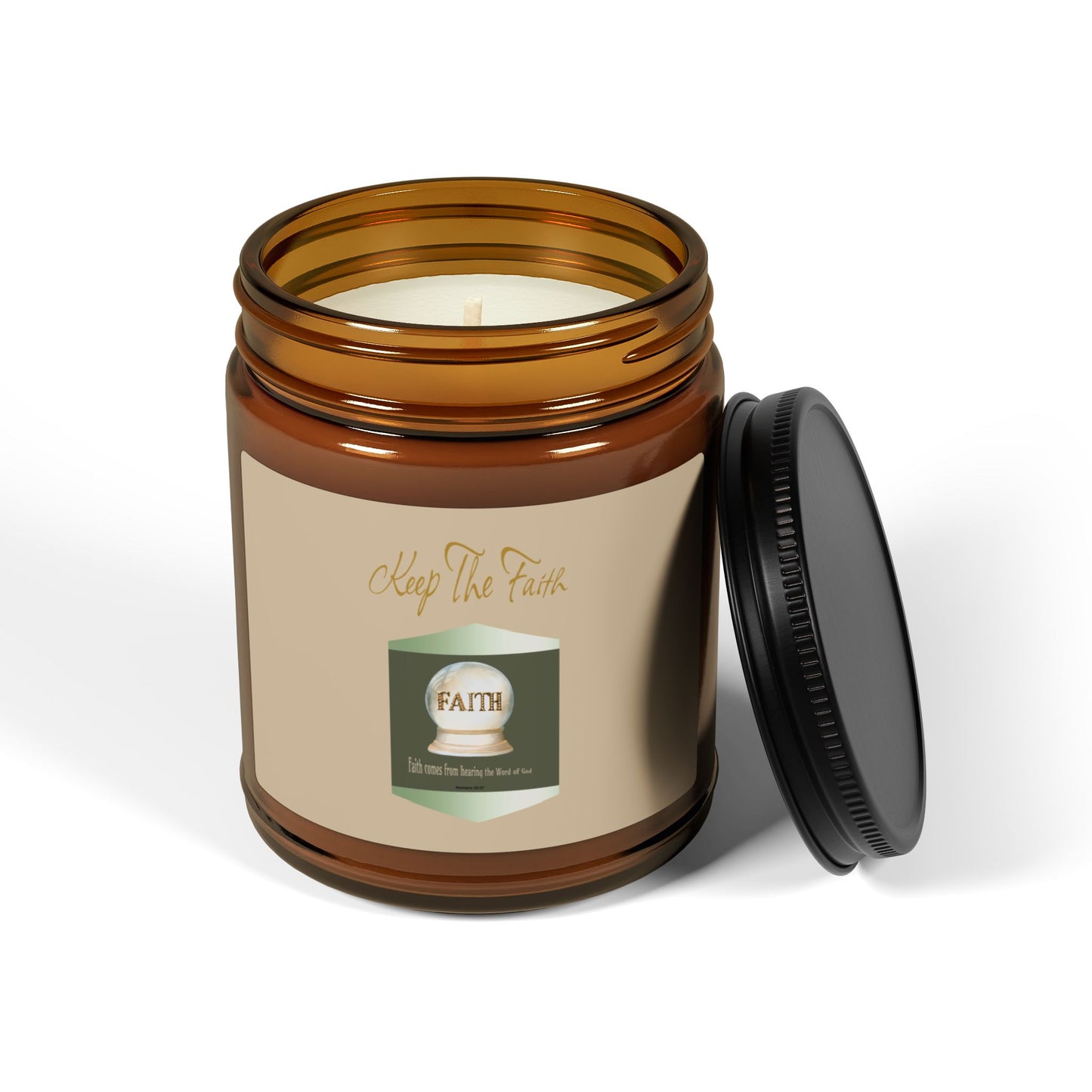 Keep The Faith -  Amber Jar 9oz, Soy Candle - Perfect for Relaxation and Gifting