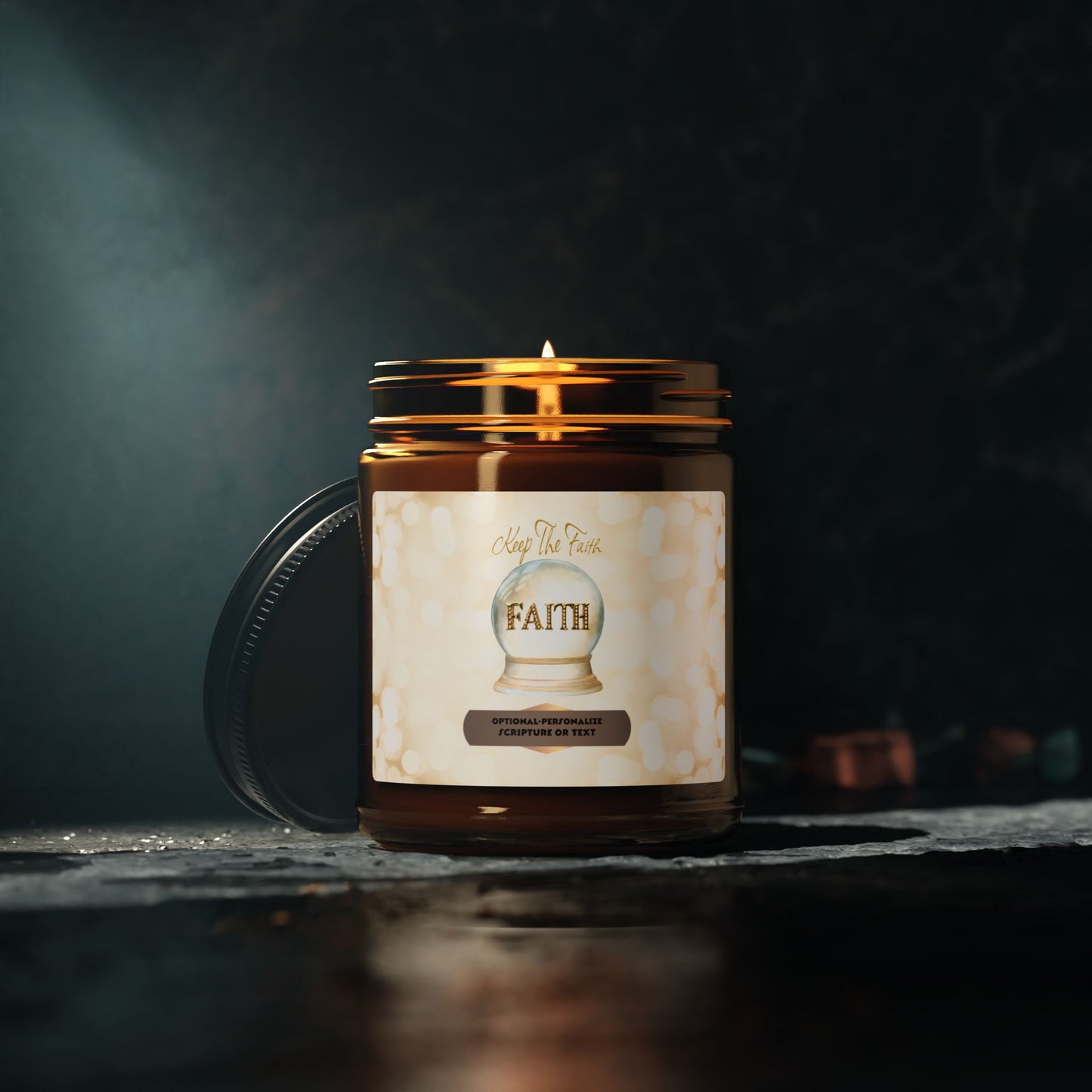 Keep The Faith -  Amber Jar 9oz, Soy Candle - Perfect for Relaxation and Gifting