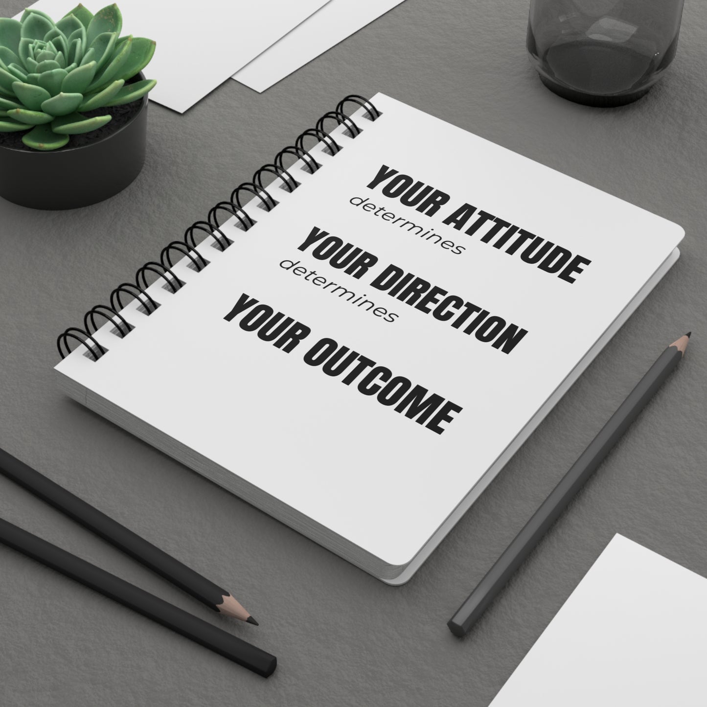 Your Attitude Determines Your Outcome Spiral Journal | Mindset & Faith