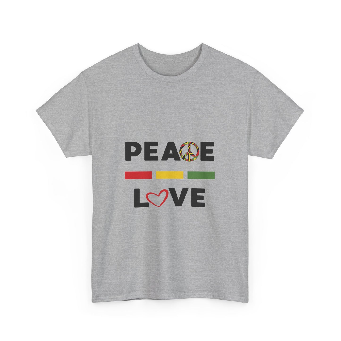 Peace-Love  (black lettering) - Heavy Cotton Tee
