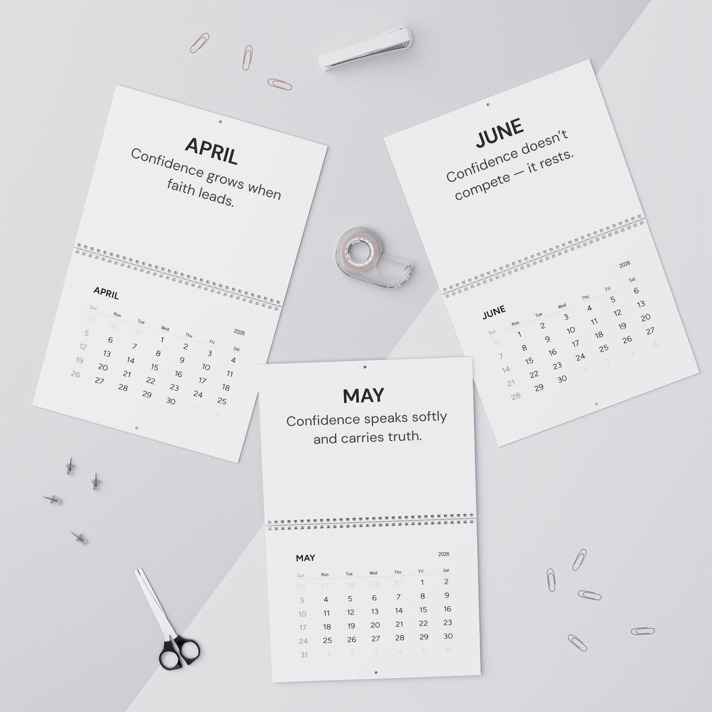 Confidence Is Not Arrogance | Inspirational Mindset Wall Calendar | 2026