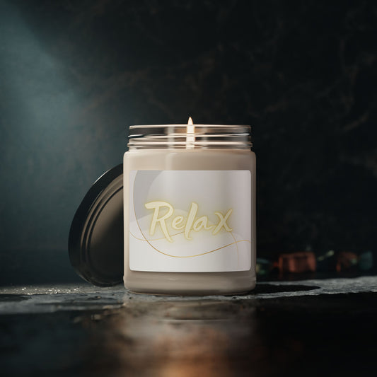 Relax - Clear Jar 9oz, Soy Candle  - Aromatherapy for Stress Relief & Mindfulness
