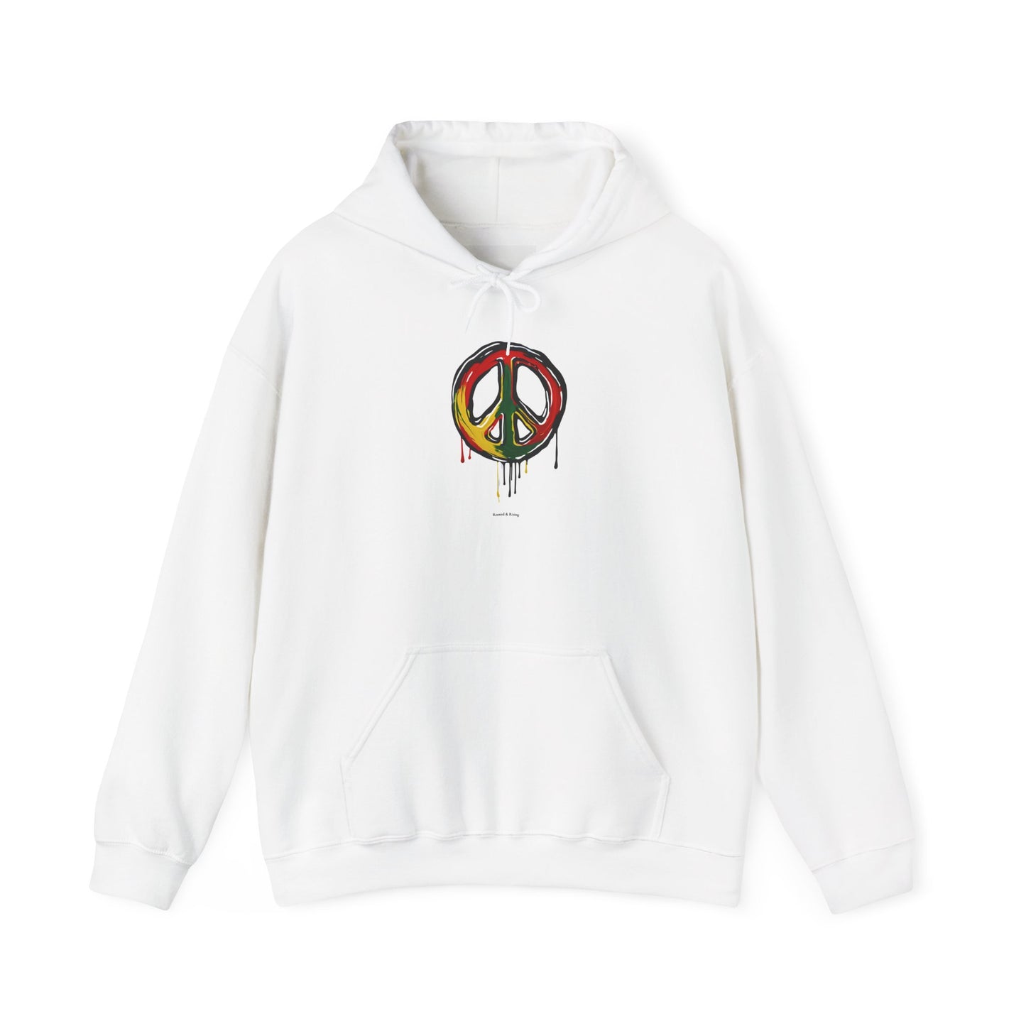 Rooted & Rising Hoodie (Peace Sign) | Humble Strength Unisex Hooded Sweatshirt (white)