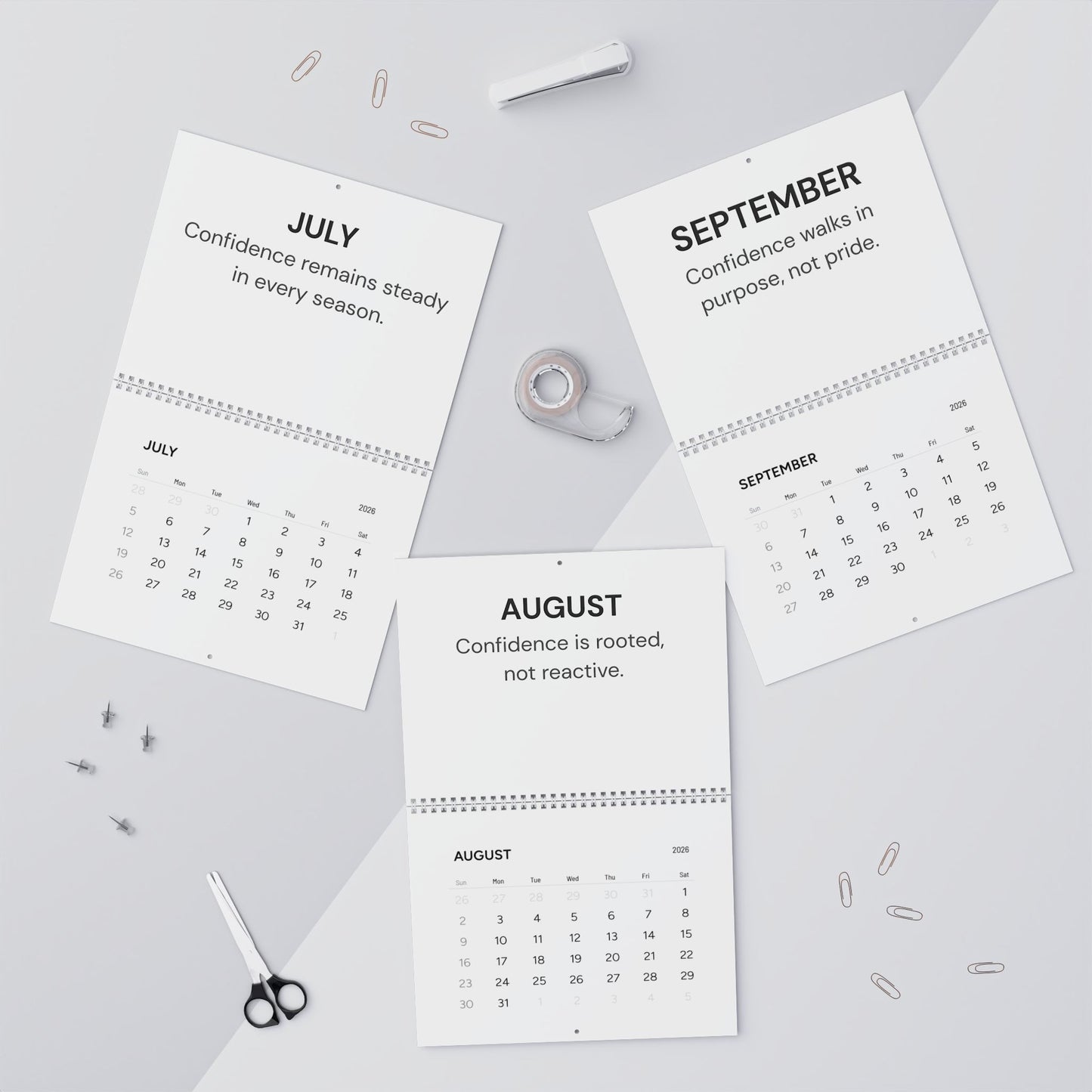 Confidence Is Not Arrogance | Inspirational Mindset Wall Calendar | 2026