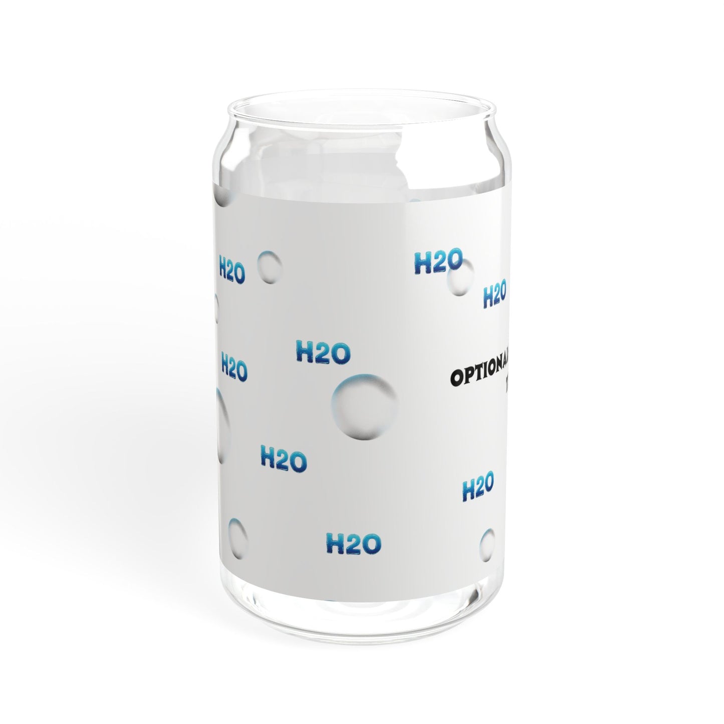 Water Drops H2O (blue letters)- Sipper Glass 16oz