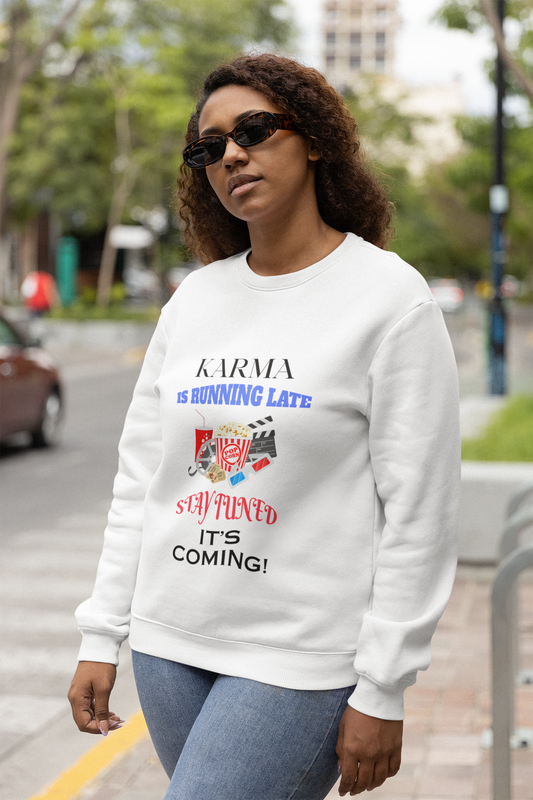 Karma Running Late - Heavy Blend Crewneck Sweatshirt - Comfort and Durability - Unisex
