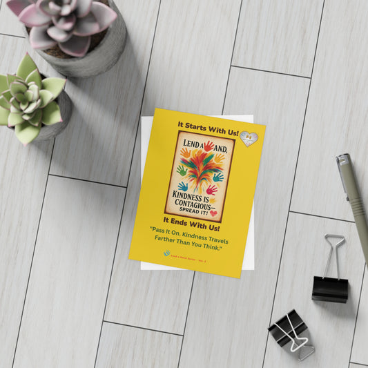 Lend a Hand, Lift a Heart - Postcard (vertical) Vol. 2 | "Pass It On. Kindness Travels Farther Than You Think."
