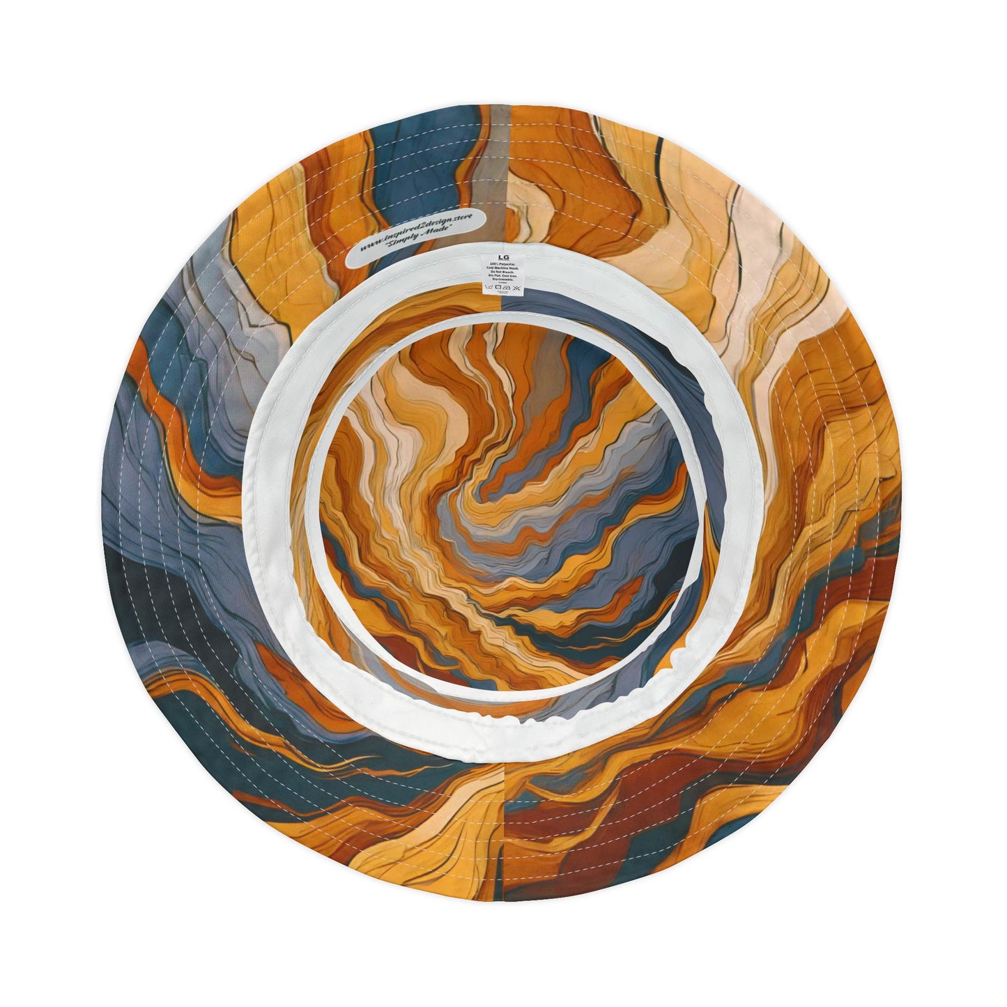 Abstract Marbled | Unisex Bucket Hat (Orange/Slate Mix) | Flow Series