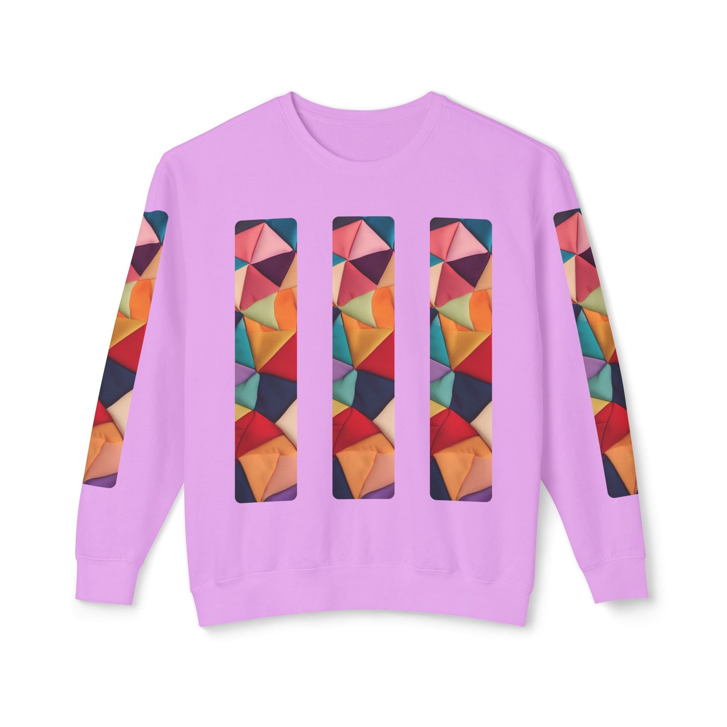 Color Maze - Colorful Geometric Design Unisex Lightweight Crewneck Sweatshirt - Stylish & Comfortable