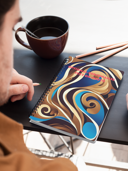 Blue Maze - Personalized Spiral Notebook