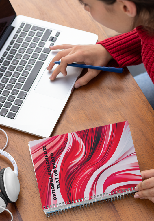 Red Wave - Personalized Spiral Notebook