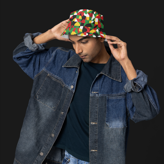 Geometric Bold Vibes | Unisex Bucket Hat (multi-colored) | Flow Series