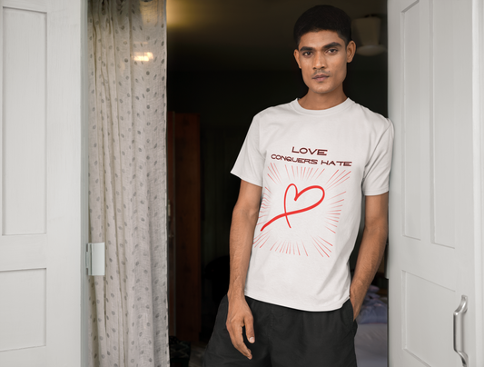 Love Conquers Hate - Unisex Heavy Cotton Tee