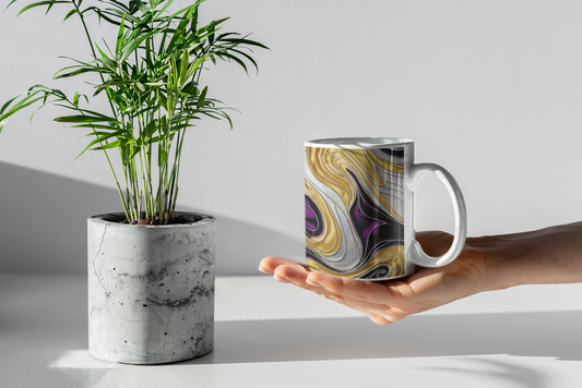 Purple Twist - Vibrant Swirl Ceramic Mug - Unique Design for Coffee Lovers