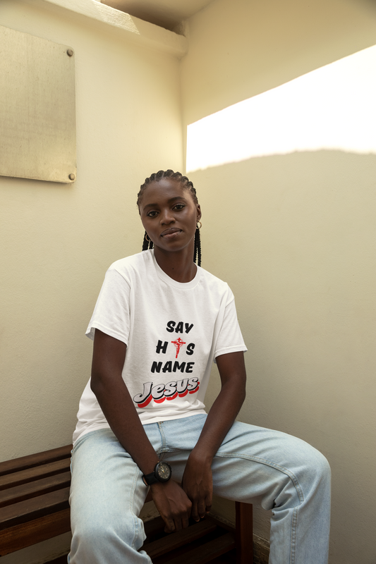 Say His Name - Unisex Softstyle T-Shirt - Comfortable Casual Faith-Inspired Apparel