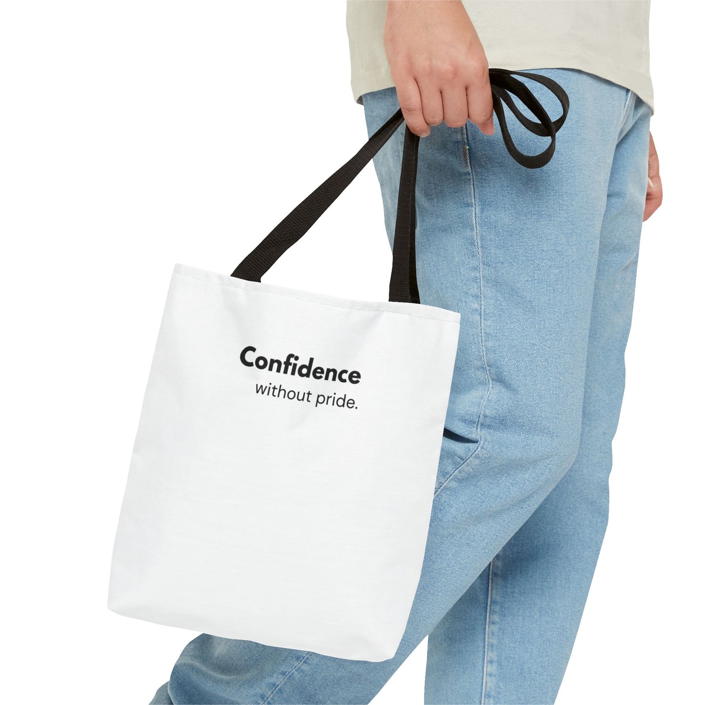 Confidence Without Pride Tote Bag | Christian Mindset Statement Bag