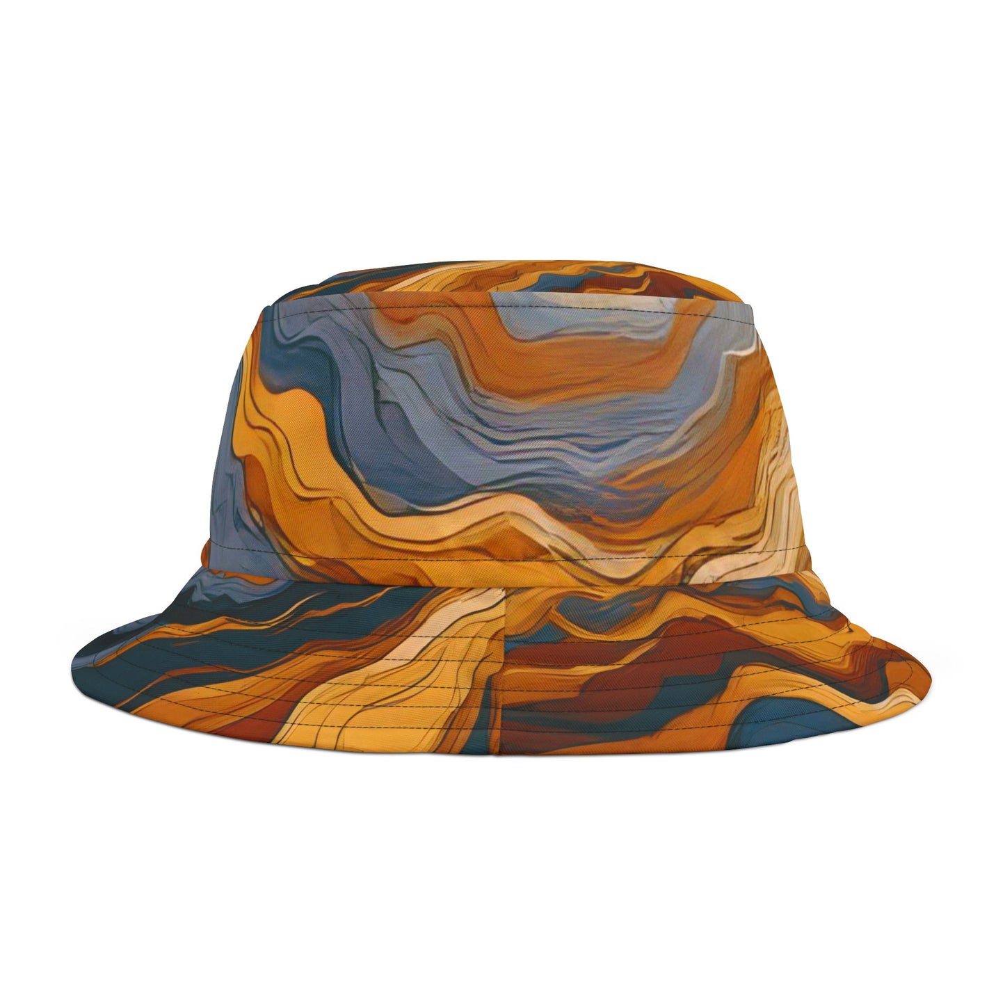 Abstract Marbled | Unisex Bucket Hat (Orange/Slate Mix) | Flow Series
