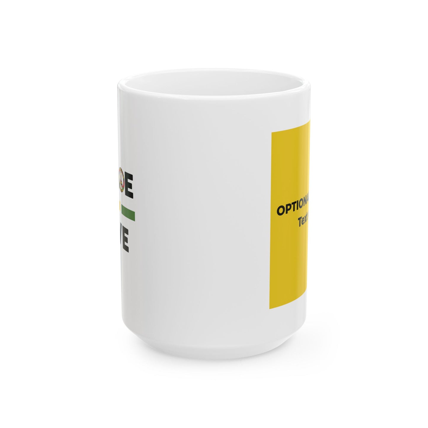 Peace & Love (yellow) -  Ceramic Mug - 11oz & 15oz - Perfect Gift for Inspiration & Motivation