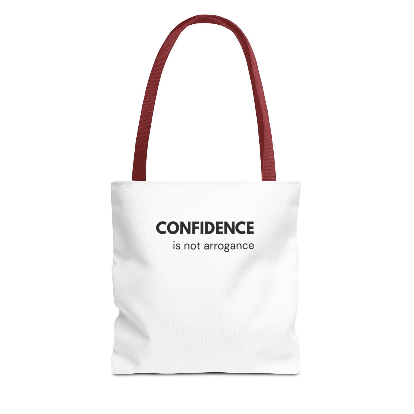 Confidence Is Not Arrogance Tote Bag | Faith-Inspired Statement Carryall