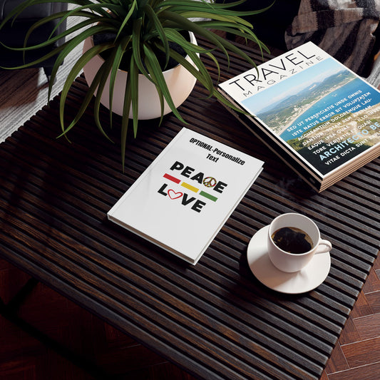 Peace & Love (white) | Personalized Hard Backed Journal