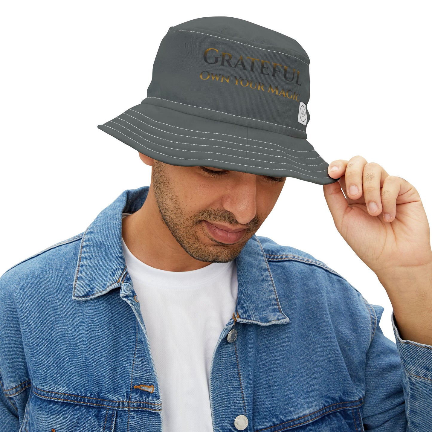 Grateful, Own Your Magic - Bucket Hat (dark grey) | The Just Simple Series