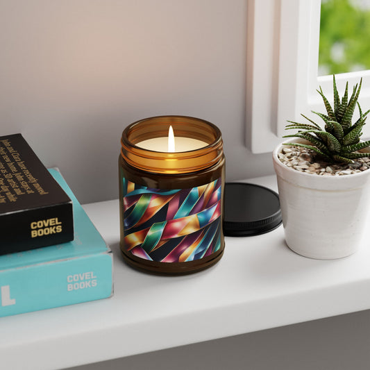 Ribbon Wave - Amber Jar 9oz, Soy Candle - Eco-Friendly