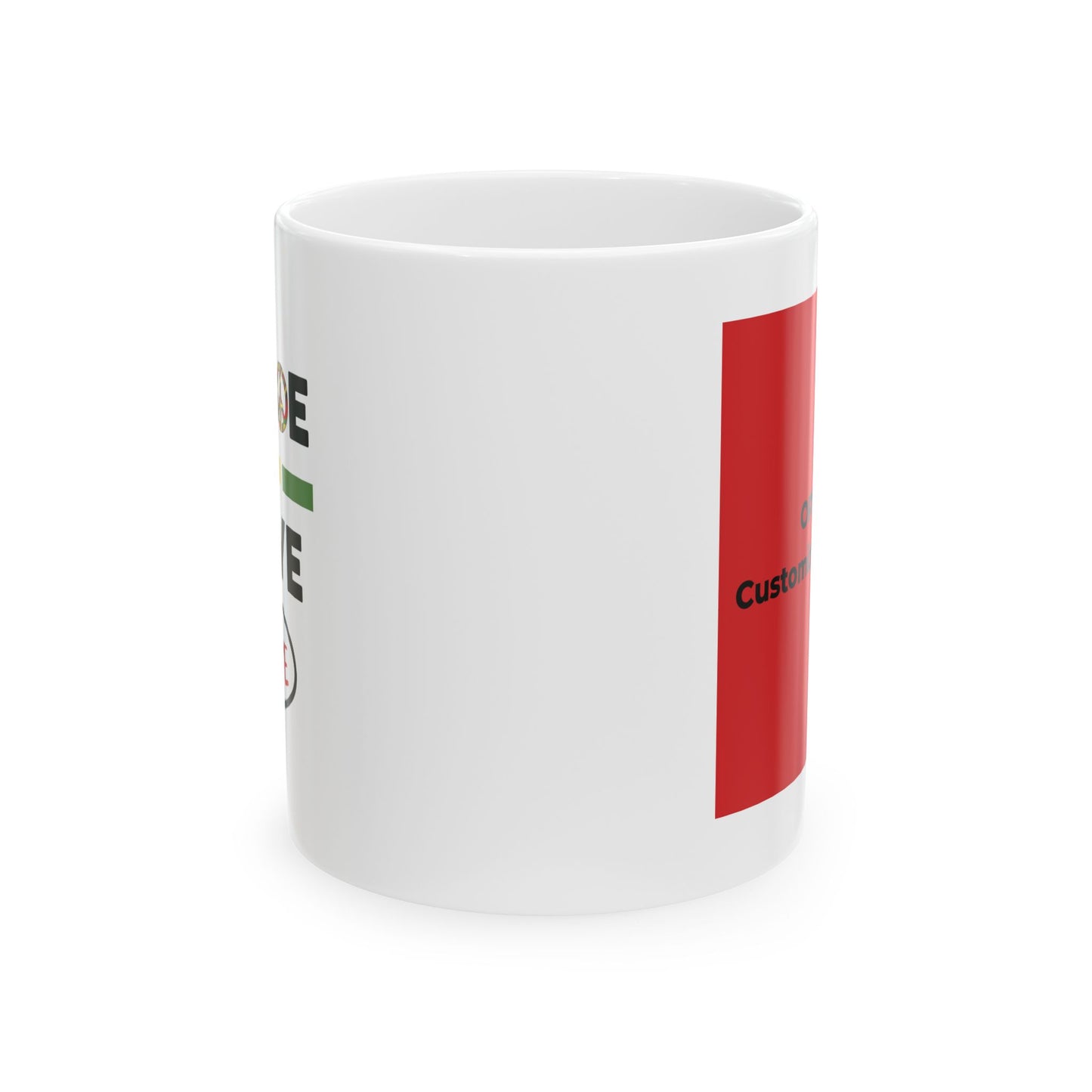 Peace & Love (red) -  Ceramic Mug - 11oz & 15oz - Perfect Gift for Inspiration & Motivation