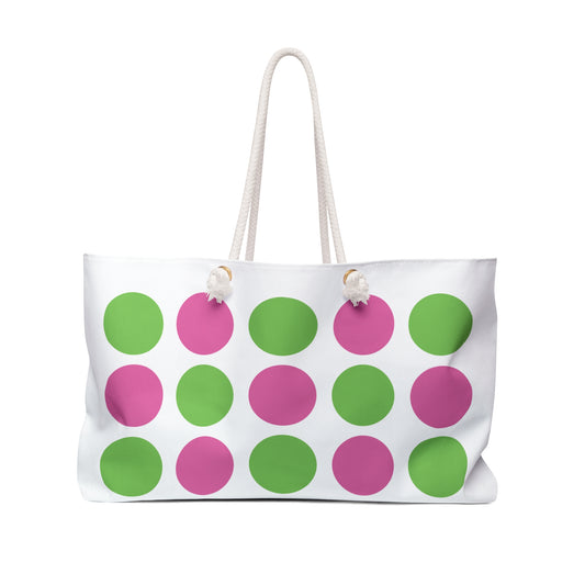 Free Spirited (pink & green) - Weekender Bag for Travel & Special Occasions