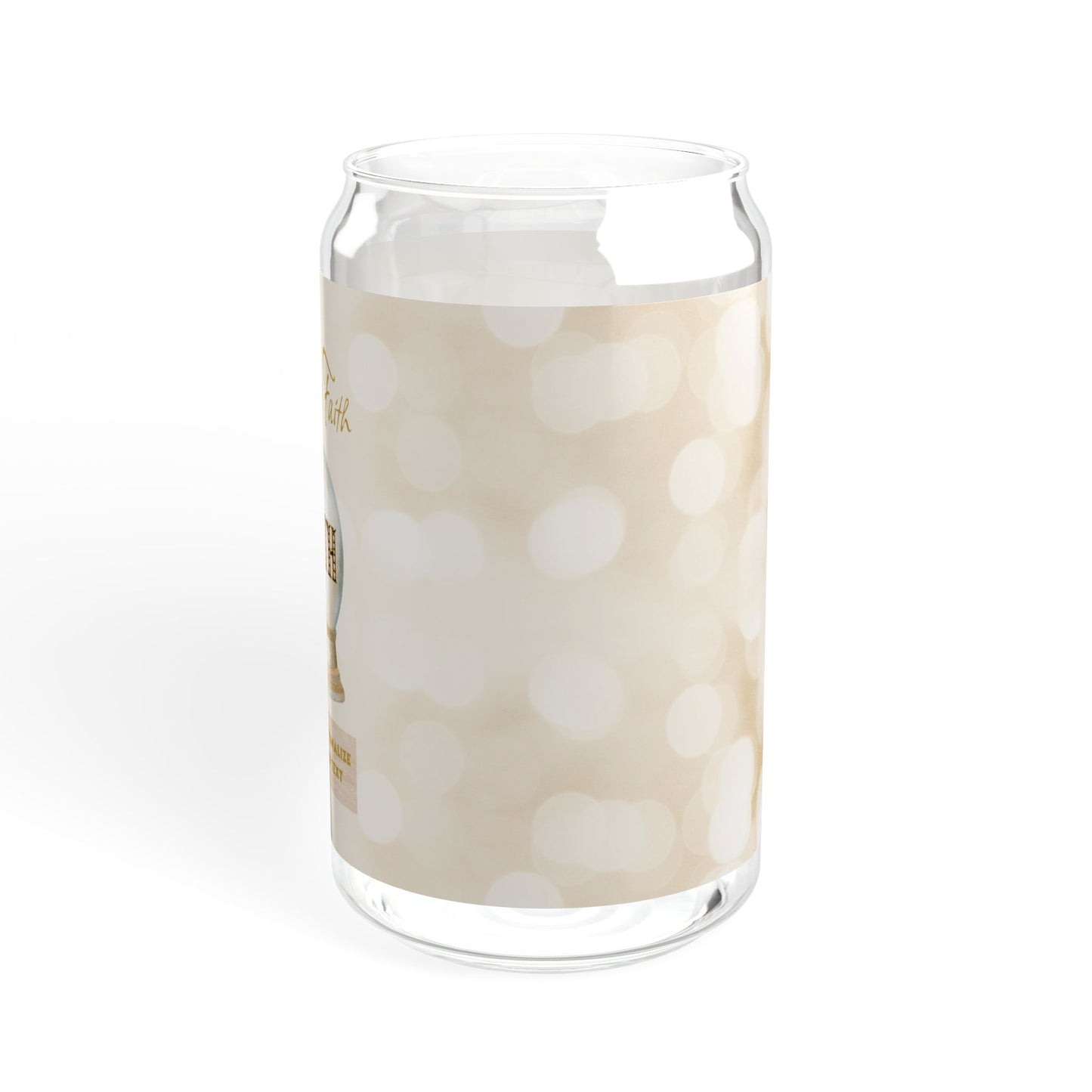 Keep The Faith - Inspirational Sipper Glass | 16oz Drink Jar with Bamboo Lid and Straw