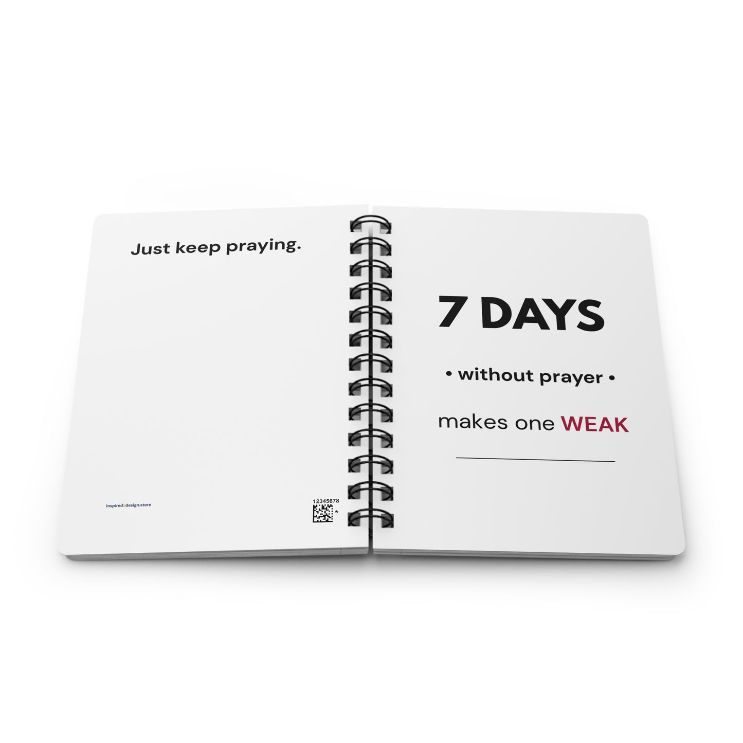 7 Days Without Prayer Spiral Journal | Faith Reflection & Daily Encouragement