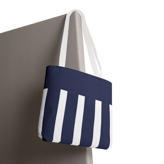 La Strie (navy & white) - Tote Bag - Stylish Beach Vibes for Every Occasion!