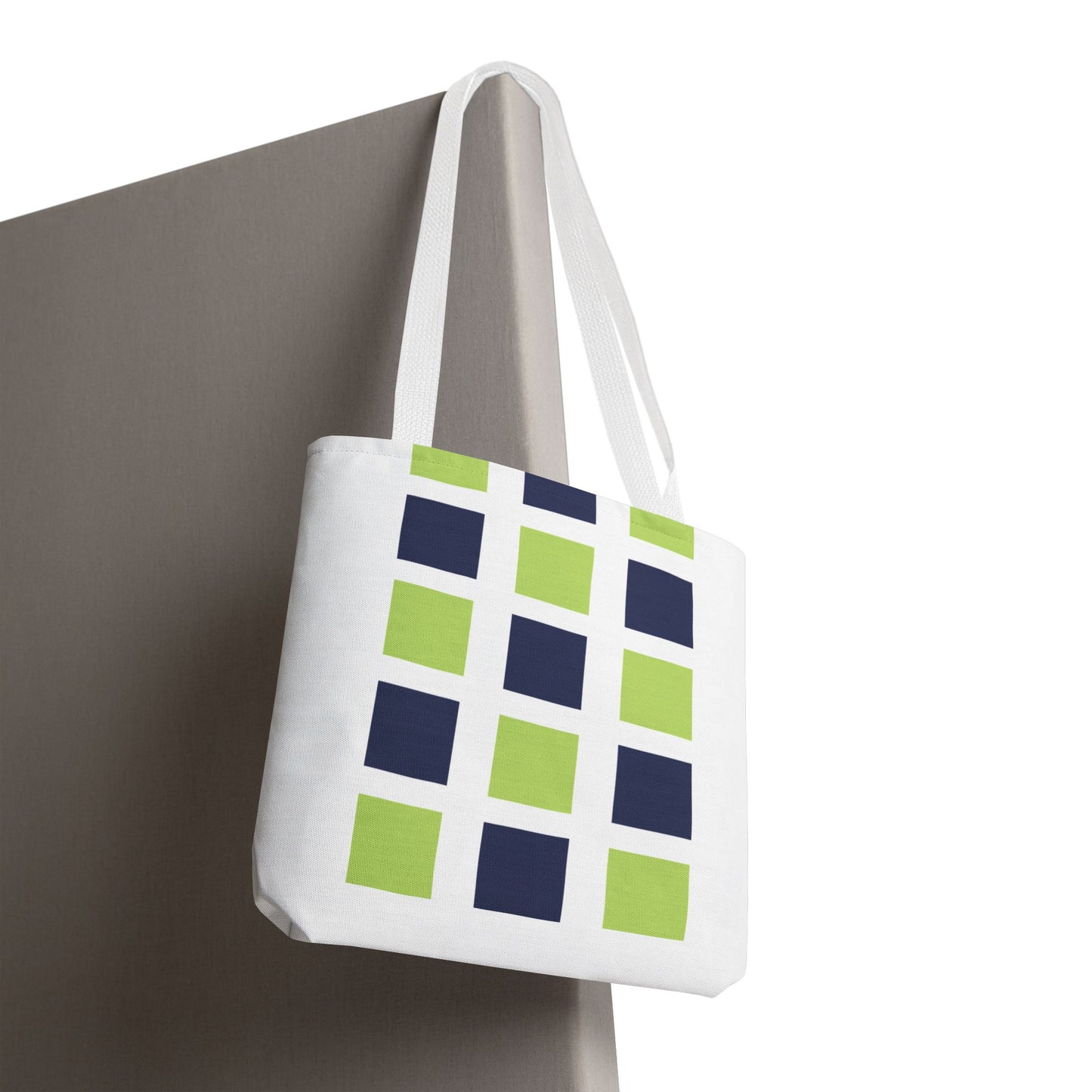 Le Carrée (navy and lime) - Tote Bag - Stylish Beach Vibes for Every Occasion!