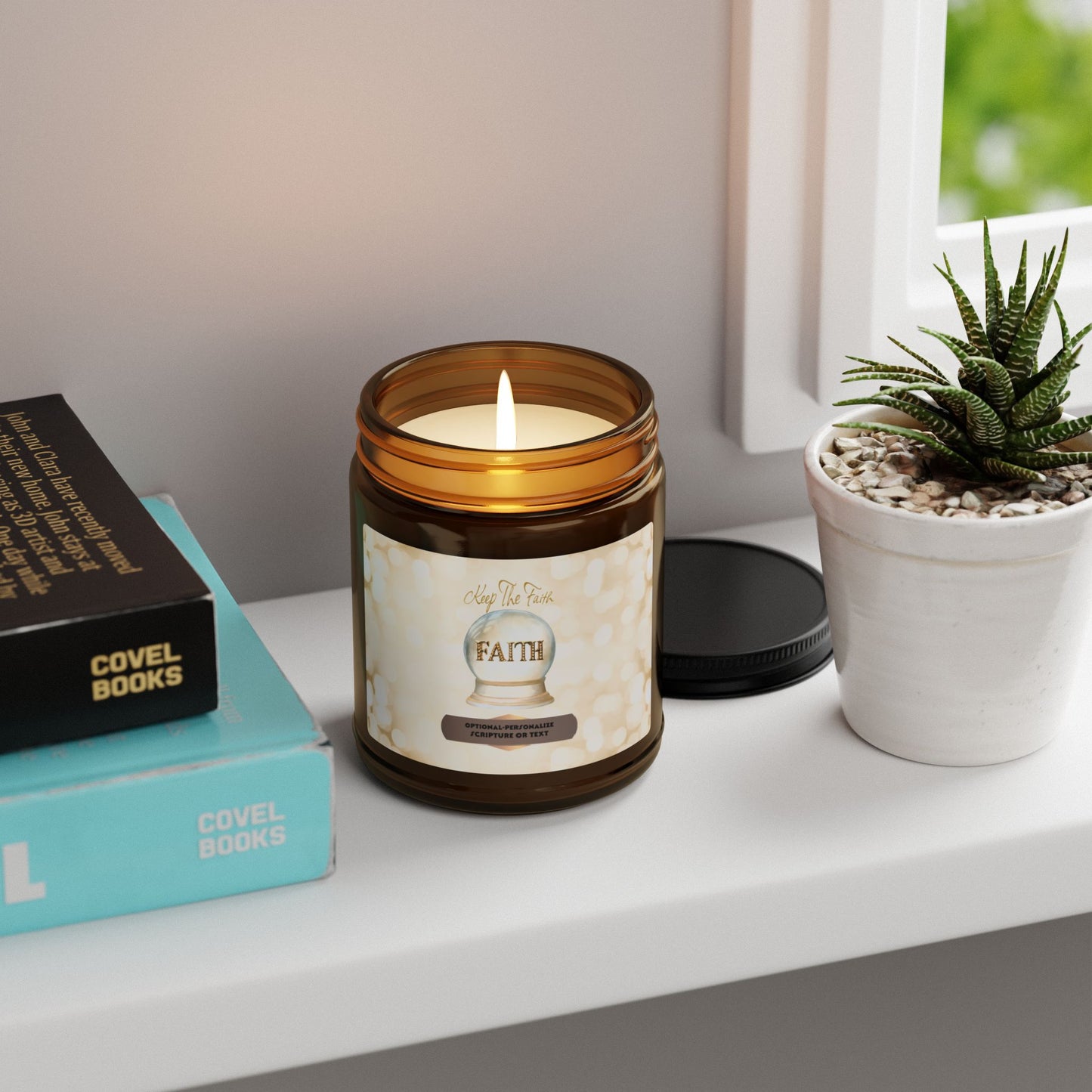 Keep The Faith -  Amber Jar 9oz, Soy Candle - Perfect for Relaxation and Gifting